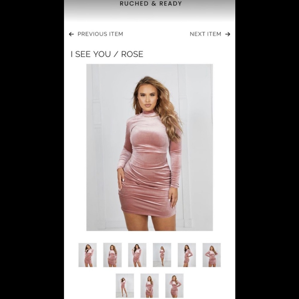 Ruched & Ready- Rose Dress